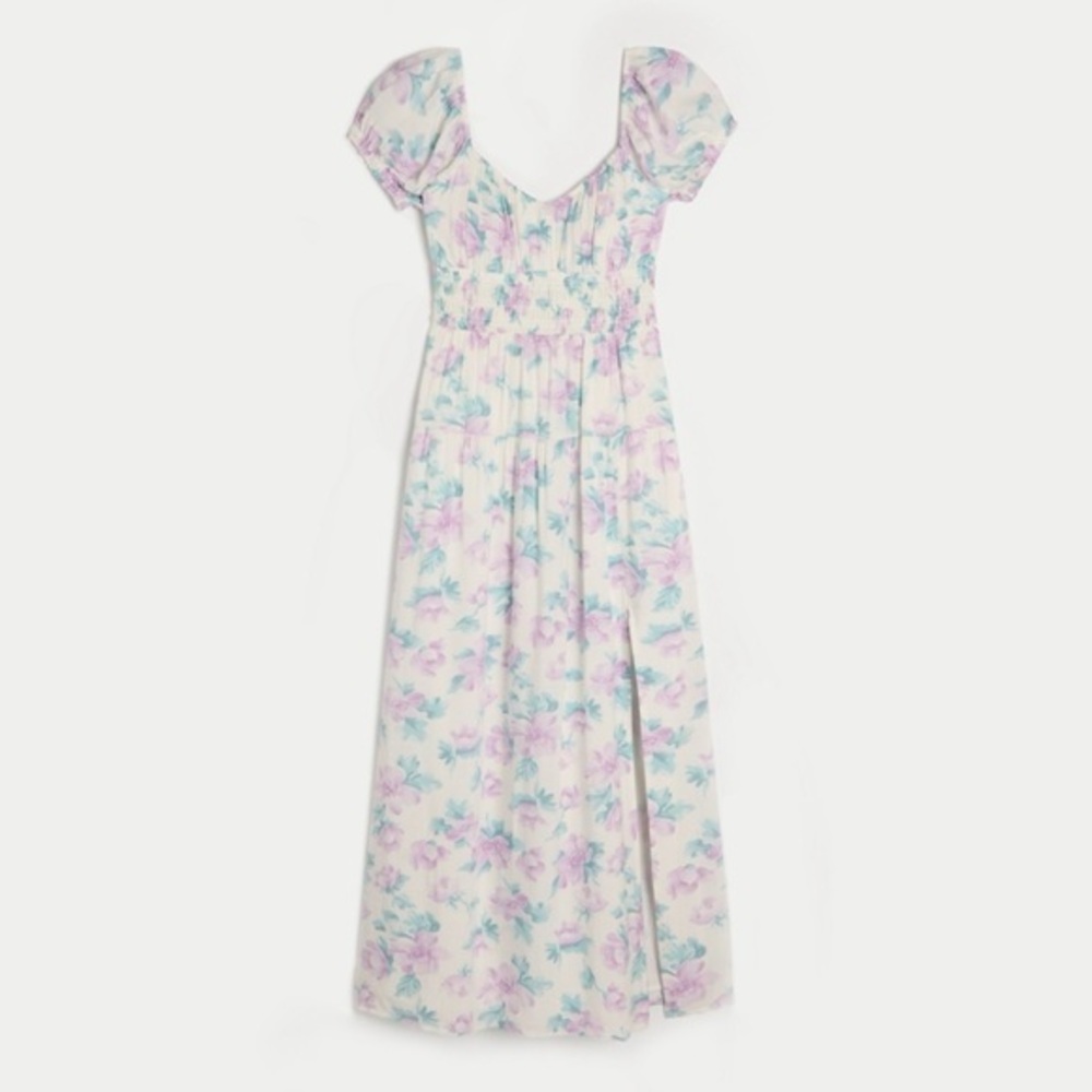 Hollister Floral Backless Dress - White, Pink, Blue